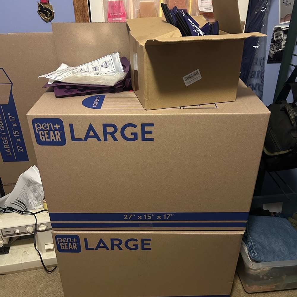 Scentsy Large Storage Boxes - Blue and Brown